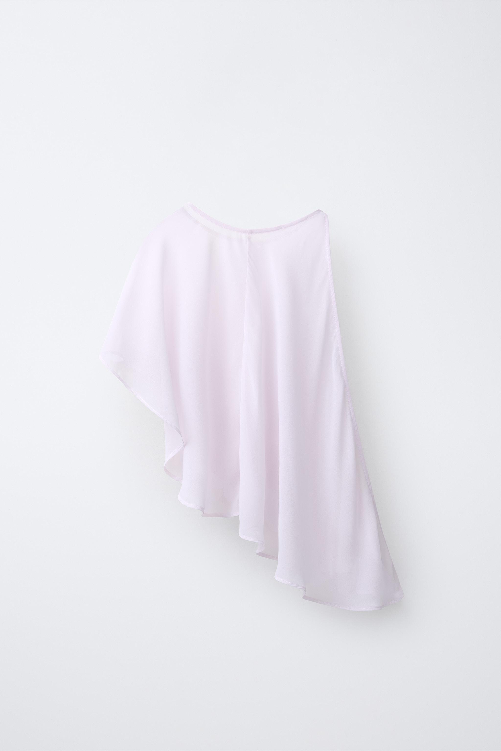 ASYMMETRIC CHIFFON CAPE